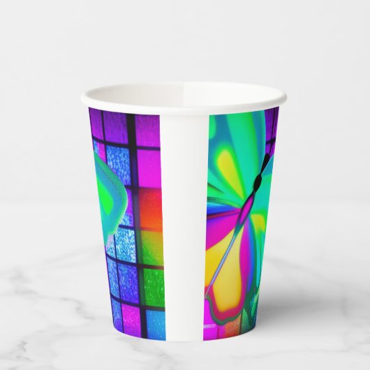 蝶アート 紙コップ (左)