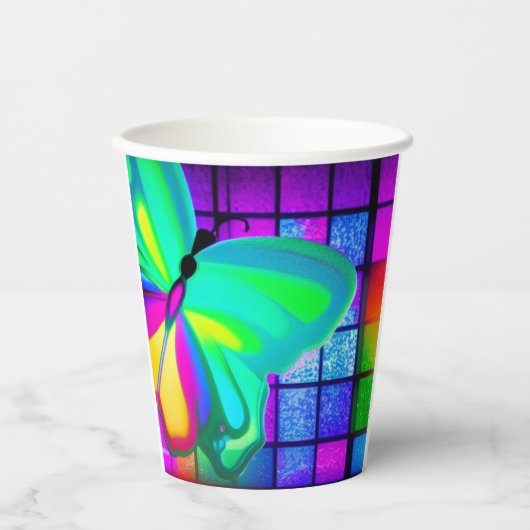 蝶アート 紙コップ (正面)