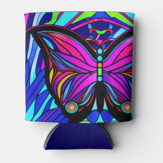 蝶アート 缶クーラー (正面)