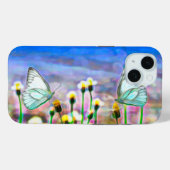 蝶イエローフラワーブルースカイ Case-Mate iPhoneケース (裏面 (横))