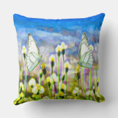 蝶イエローフローラブルースカイ クッション (裏面)