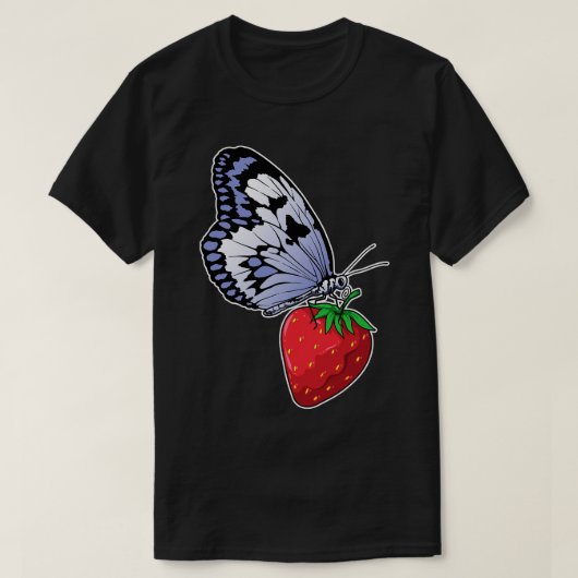 蝶イチゴ Tシャツ (デザイン正面)