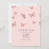 蝶インザエアガールベビーシャワー招待状 招待状 (正面)