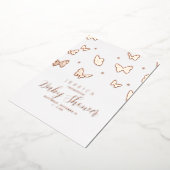 蝶インザエアベビーシャワーバラ 箔招待状 (回転した状態)