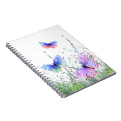 蝶イン飛んでいる自然ノート春 ノートブック (右側)