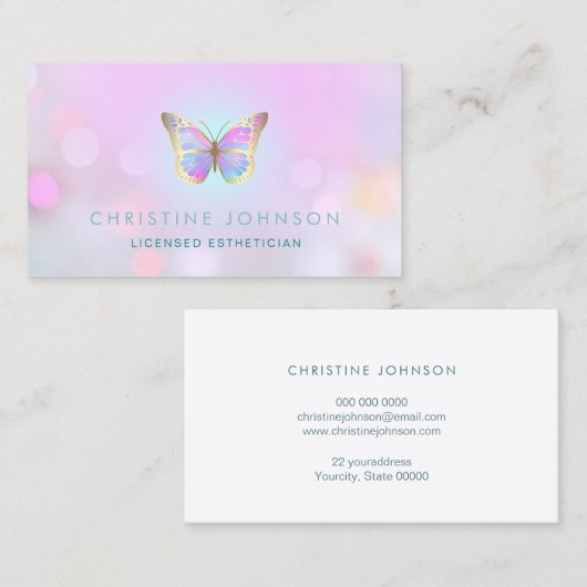 蝶エステティシャンサロンスパ 名刺 (正面/裏面)