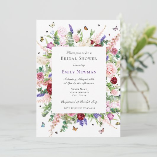 蝶エレガントとフローラブライダルシャワー 招待状 (スタンド正面)