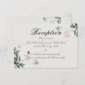 蝶エレガントと植物性ピンクの花 エンクロージャーカード (正面/裏面)