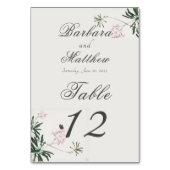 蝶エレガントと植物性ピンクの花 テーブルナンバー (裏面)