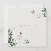 蝶エレガントと植物性ピンクの花 招待状 (裏面)