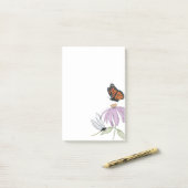 蝶エレガントと紫のスタイリッシュ花 ポストイット (デスク上)