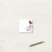 蝶エレガントと紫のスタイリッシュ花 ポストイット (デスク上)