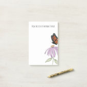 蝶エレガントと紫の花スタイリッシュ ポストイット (デスク上)