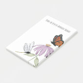 蝶エレガントと紫の花スタイリッシュ ポストイット (アングル)