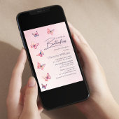 蝶エレガントのブライダルシャワー招待 招待状