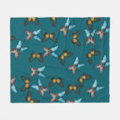 蝶エレガントの夢 フリースブランケット (正面(横))