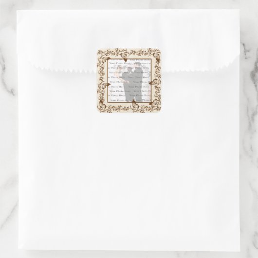 蝶エレガントの角ステッカー スクエアシール (バッグ)