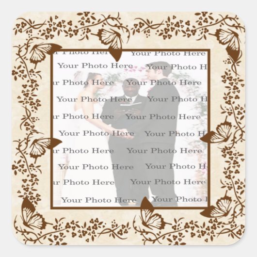 蝶エレガントの角ステッカー スクエアシール (正面)