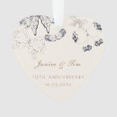 蝶エレガントの記念結婚日 オーナメント (正面)