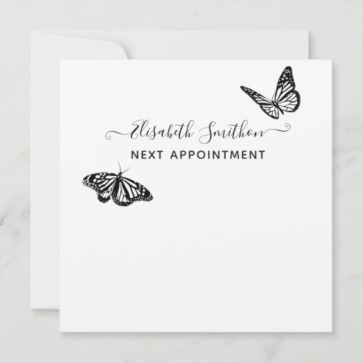蝶エレガントエステティシャンアポイントメントカード ノートカード (正面)