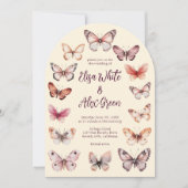 蝶エレガントカスタムアーチ結婚ズ 招待状 (正面)