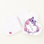 蝶エレガントフローラハートパーソナライズされた ノートブック (内部)