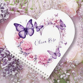 蝶エレガントフローラハートパーソナライズされた ノートブック