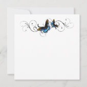 蝶エレガントフローラ渦巻き結婚招待 招待状 (裏面)