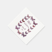 蝶エレガントブライダルシャワーカスタム スタンダードカクテルナプキン (角)