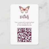蝶エレガントブライダルシャワーカスタムQRコード エンクロージャーカード (正面)