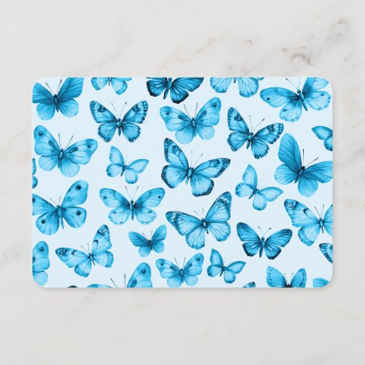 蝶エレガントブライダルシャワーカスタムRSVP エンクロージャーカード (裏面)