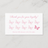 蝶エレガントモノグラムガーリー可愛いベビーピンク ロイヤリティカード (正面)