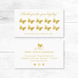 蝶エレガントモノグラム金ゴールドありがとう ロイヤリティカード