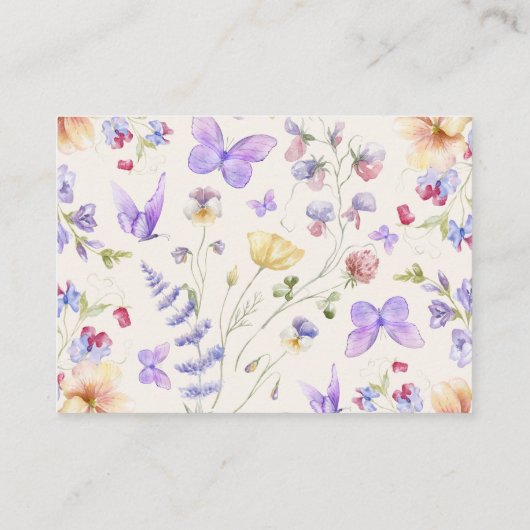 蝶エレガントレシピブライダルシャワー エンクロージャーカード (裏面)