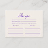 蝶エレガントレシピブライダルシャワー エンクロージャーカード (正面)