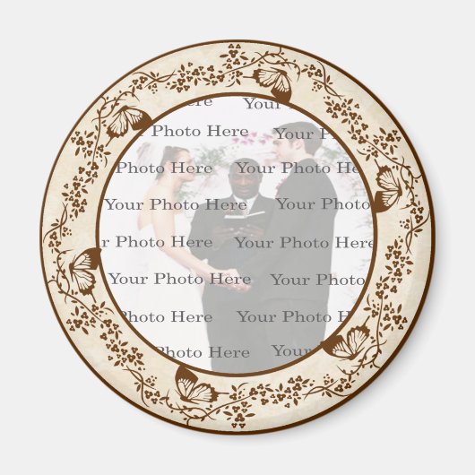 蝶エレガント丸磁石 マグネット (正面)