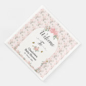 蝶エレガント付きピンクのバラ赤ちゃんシャワー (コーナー)