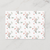 蝶エレガント付きピンクのバラ赤ちゃんシャワー エンクロージャーカード (裏面)