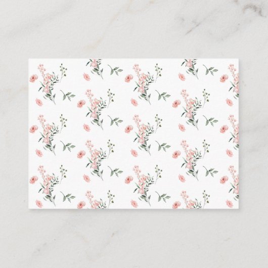 蝶エレガント付きピンクのバラ赤ちゃんシャワー エンクロージャーカード (裏面)