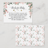 蝶エレガント付きピンクのバラ赤ちゃんシャワー エンクロージャーカード (正面/裏面)