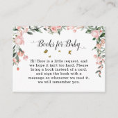 蝶エレガント付きピンクのバラ赤ちゃんシャワー エンクロージャーカード (正面)