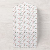 蝶エレガント付きピンクのバラ赤ちゃんシャワー オールインワン招待状 (外側)