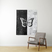 蝶エレガント星白黒昼と夜 タペストリー (インサイチュ)