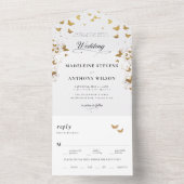 蝶エレガント書道ロマン結婚ツ オールインワン招待状 (内側)