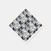 蝶エレガント格子パターン スタンダードカクテルナプキン (角)