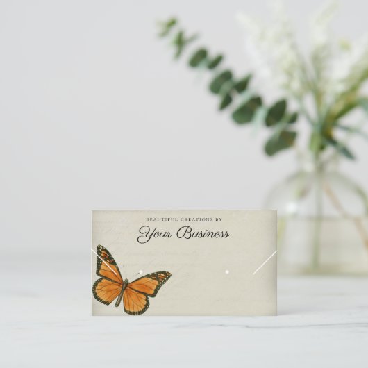 蝶エレガント水平ジュエリー表示 名刺 (スタンド正面)