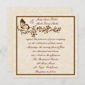 蝶エレガント結婚式招待状 招待状 (正面/裏面)