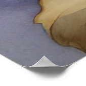 蝶エレガント羽の鳥と開花アート ポスター (角)