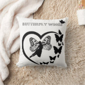 蝶エレガント羽ハート装飾用クッション クッション (ブランケット)