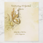 蝶エレガント自然の招待を折った ワインラベル (シングルラベル)